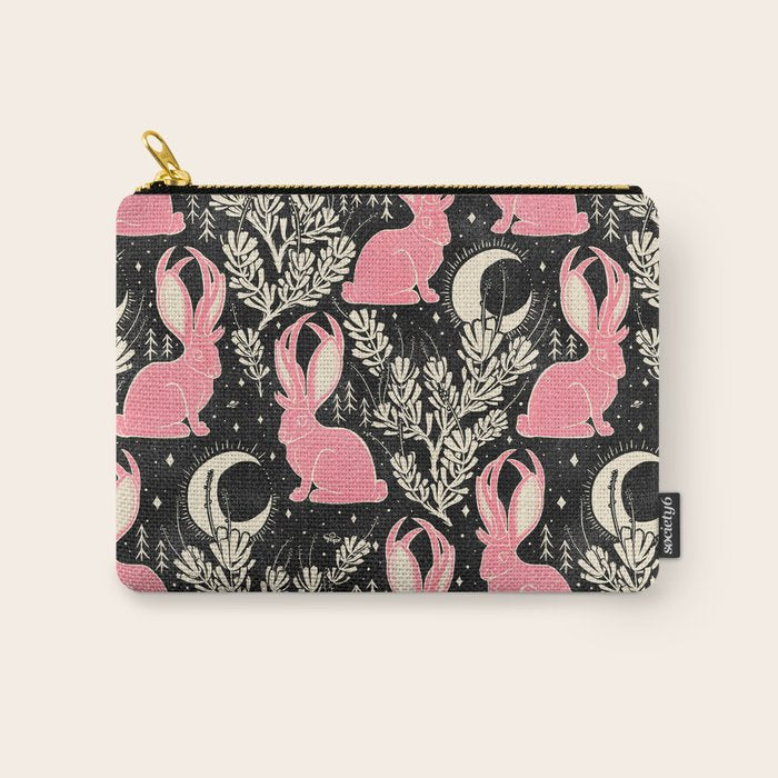 Jackalope - black and pink Carry All Pouch Gallery Image 1
