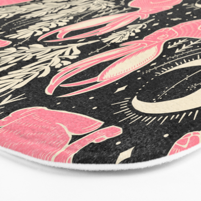 Jackalope - black and pink Bath Mat Gallery Image 3