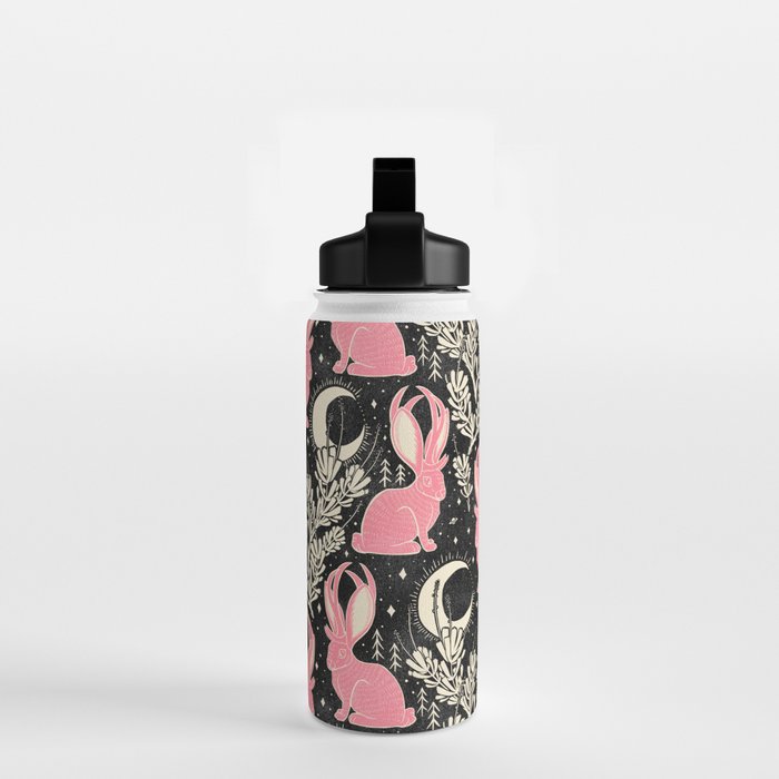 Jackalope - black and pink Water Bottle Gallery Image 2
