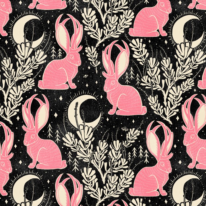 Jackalope - black and pink Coffee Mug Gallery Image 2