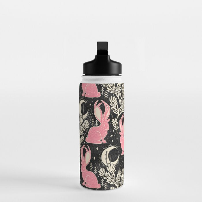Jackalope - black and pink Water Bottle Gallery Image 3
