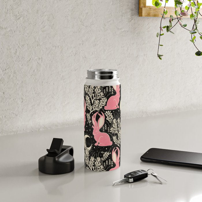 Jackalope - black and pink Water Bottle Gallery Image 4