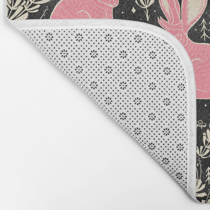 Jackalope - black and pink Bath Mat Gallery Image 2