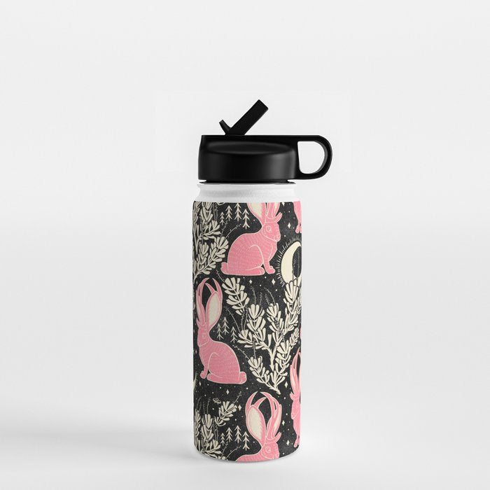 Jackalope - black and pink Water Bottle Gallery Image 1