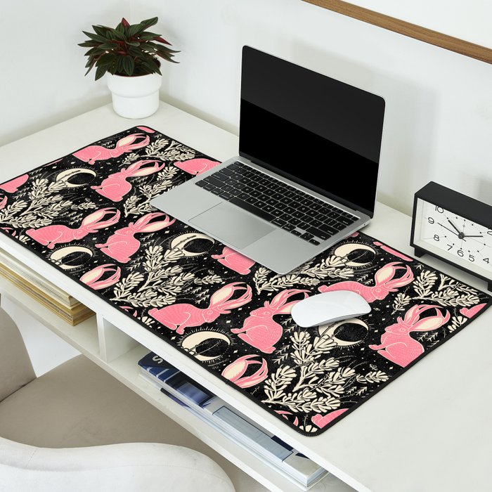 Jackalope - black and pink Desk Mat Gallery Image 2
