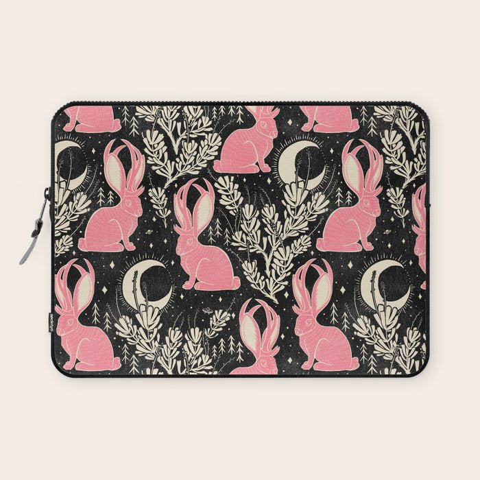 Jackalope - black and pink Laptop Sleeve Gallery Image 1
