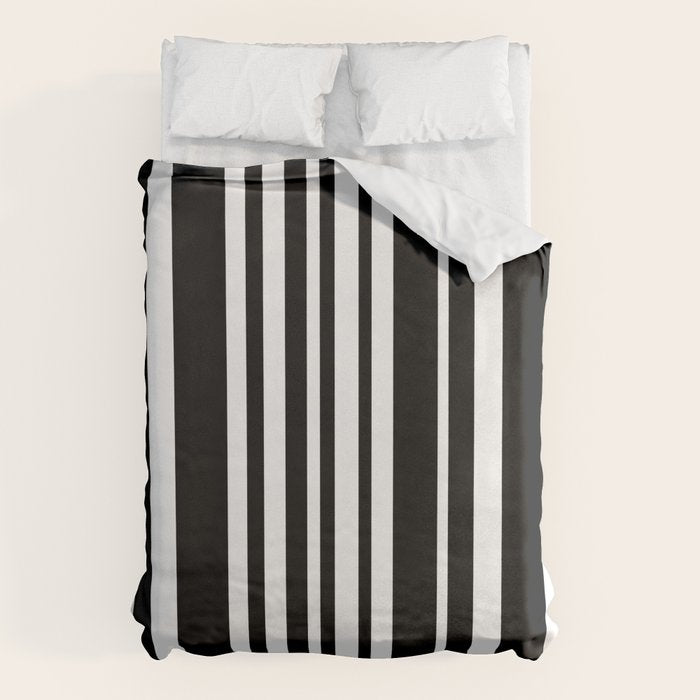 Classic Stripes XLI - Black and White Duvet Cover Gallery Image 1