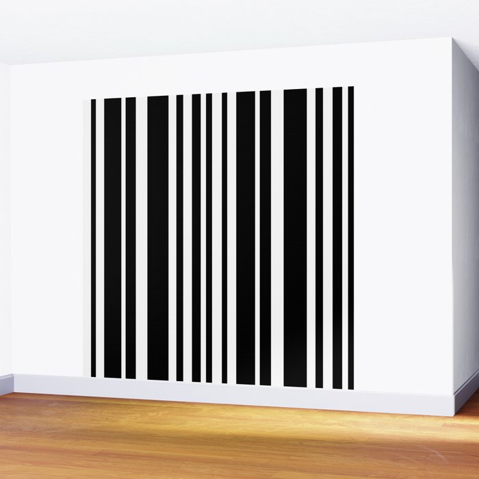 Classic Stripes XLI - Black and White Wall Mural Gallery Image 2