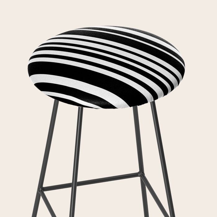 Classic Stripes XLI - Black and White Stool Gallery Image 2
