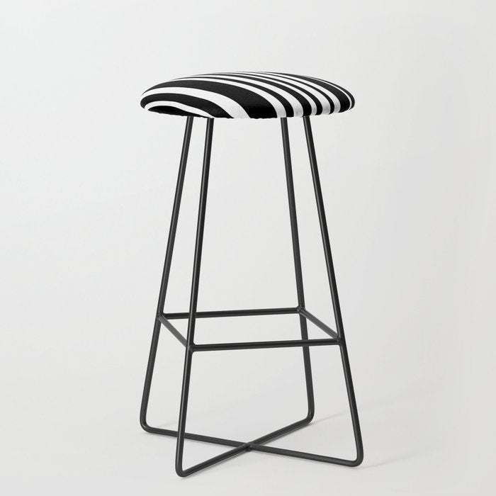 Classic Stripes XLI - Black and White Stool Gallery Image 1