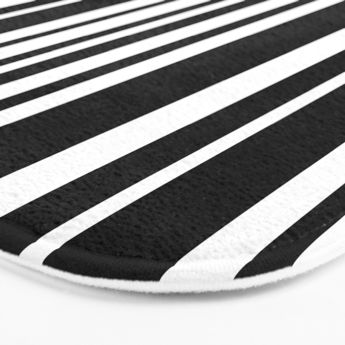 Classic Stripes XLI - Black and White Bath Mat Gallery Image 3