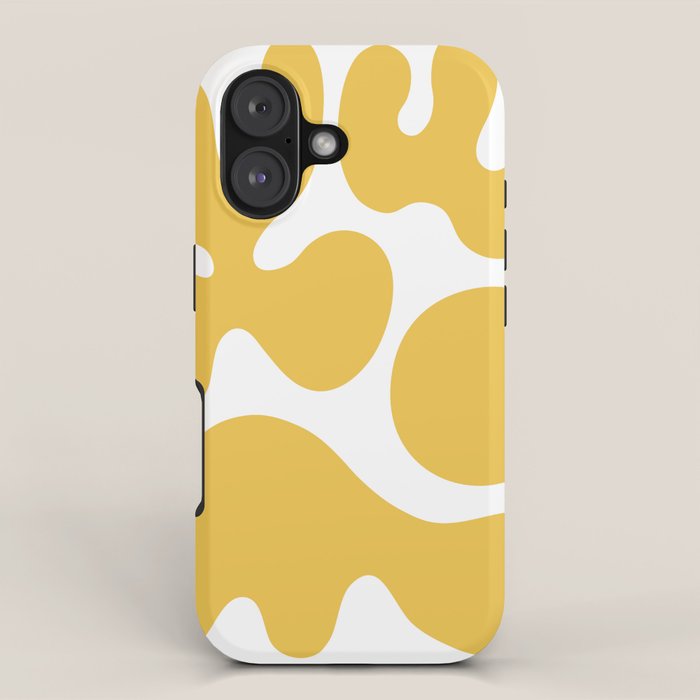 Mid Century Modern Abstract Organic Shapes 337 Yellow iPhone Case Gallery Image 1
