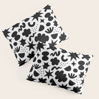 Abstract black and white organic shape pattern Pillow Sham Gallery Image 3