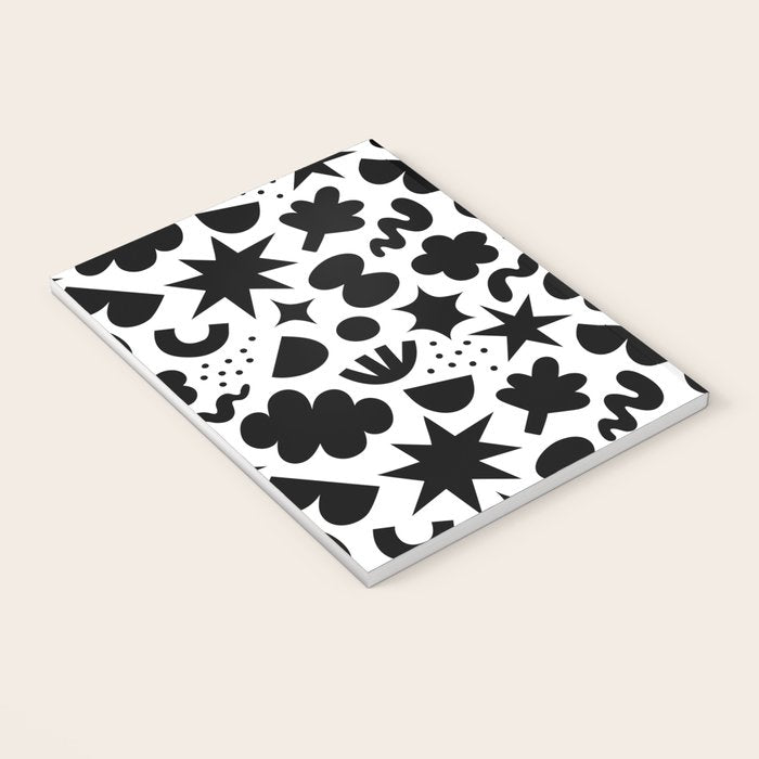 Abstract black and white organic shape pattern Notebook Gallery Image 3