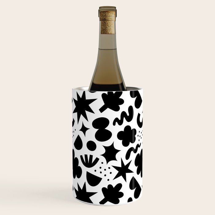 Abstract black and white organic shape pattern Wine Chiller Gallery Image 3