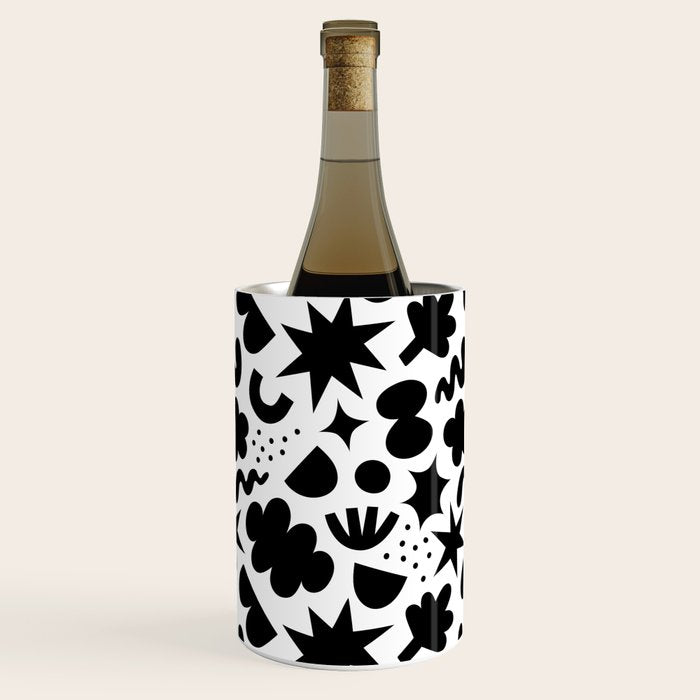 Abstract black and white organic shape pattern Wine Chiller Gallery Image 2