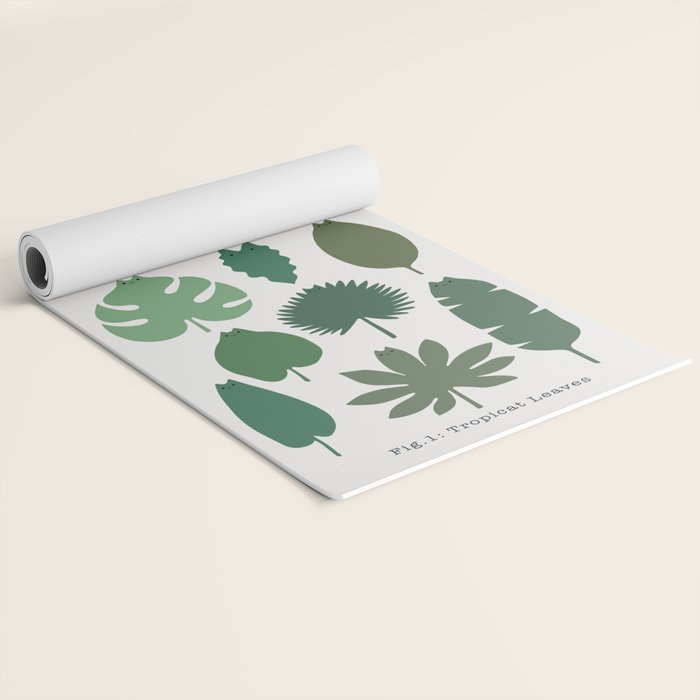 Cat and Plant 39: Tropicat Leaves Yoga Mat Gallery Image 2