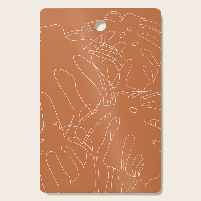 Monstera No2 Burnt Orange Cutting Board Gallery Image 1