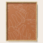 Monstera No2 Burnt Orange Serving Tray Gallery Image 1