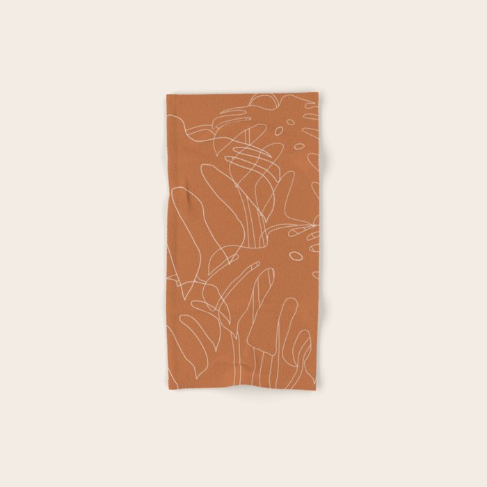 Monstera No2 Burnt Orange Bath Towel Gallery Image 1