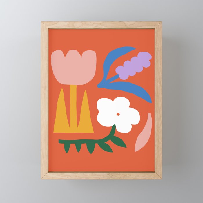 Retro spring flower nature drawing Mini Art Print Gallery Image 1