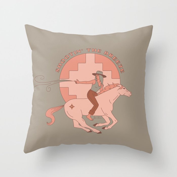 Shootin' The Breeze Throw Pillow Gallery Image 1
