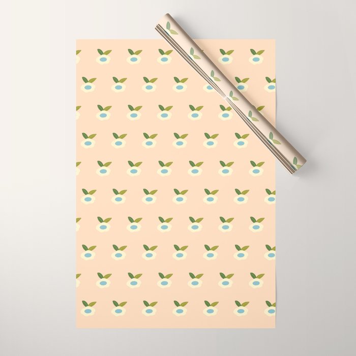 Simple Peach Floral - small flowers Wrapping Paper Gallery Image 1