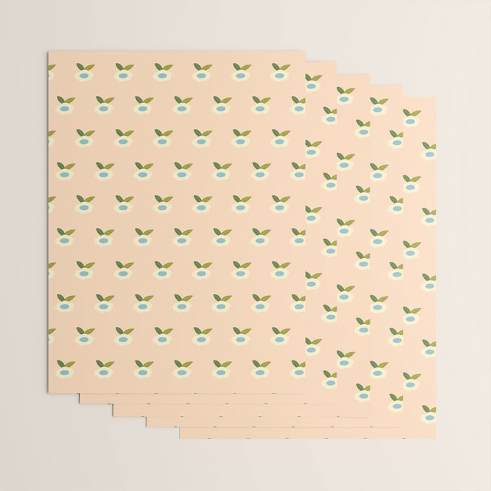 Simple Peach Floral - small flowers Wrapping Paper Gallery Image 3