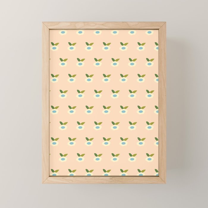 Simple Peach Floral - small flowers Mini Art Print Gallery Image 1