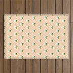 Simple Peach Floral - small flowers Outdoor Rug Gallery Image 1