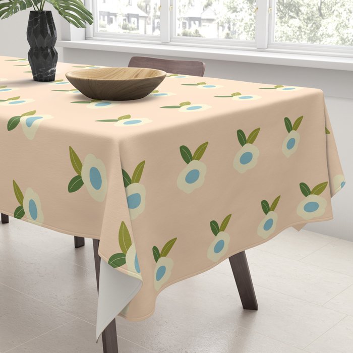 Simple Peach Floral - small flowers Tablecloth Gallery Image 3