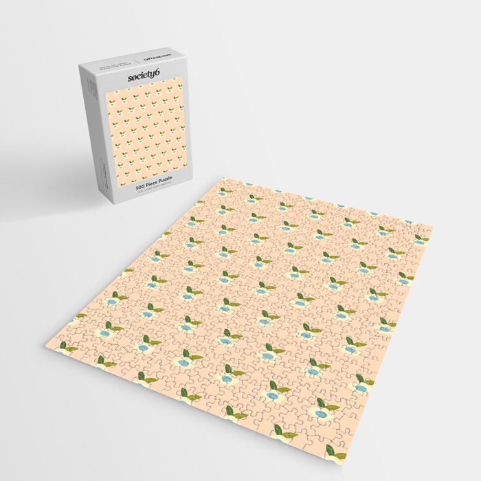 Simple Peach Floral - small flowers Jigsaw Puzzle Gallery Image 2
