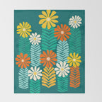 Minimal Meadow Abstract Floral Art Throw Blanket Gallery Image 2