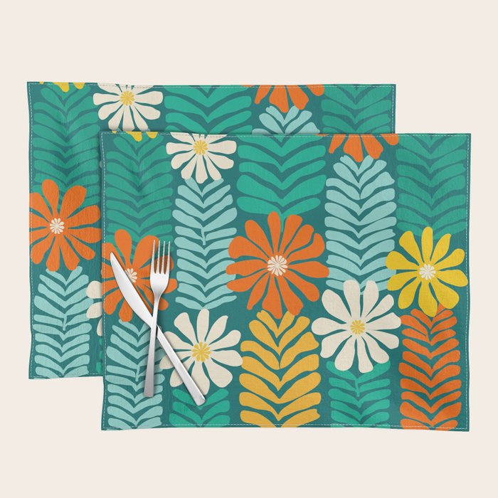 Minimal Meadow Abstract Floral Art Placemat Gallery Image 1