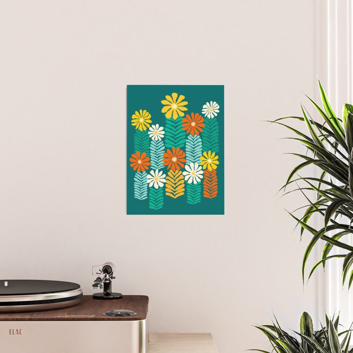 Minimal Meadow Abstract Floral Art Poster Gallery Image 2