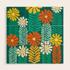 Minimal Meadow Abstract Floral Art Wood Wall Art Gallery Image 1