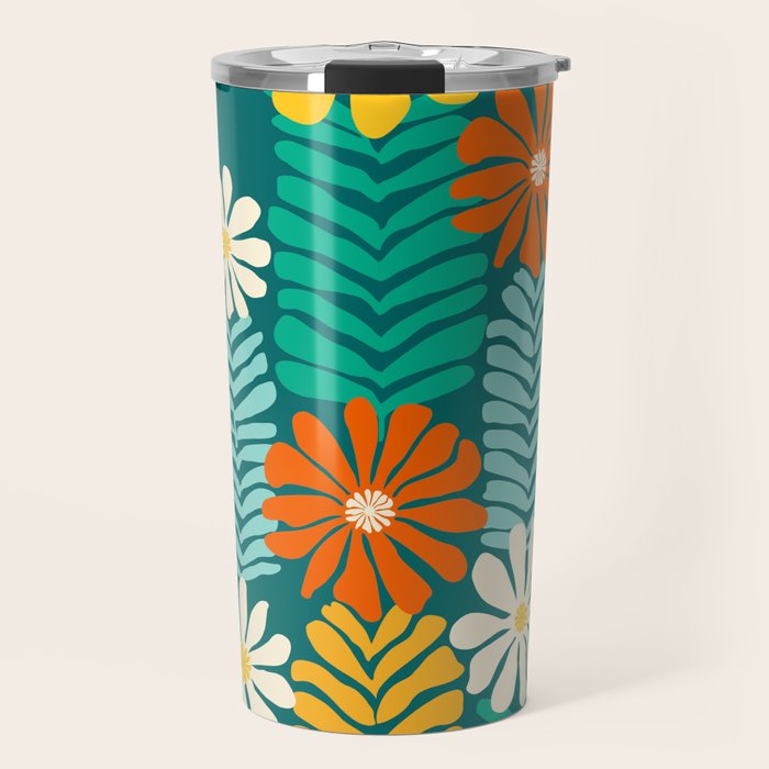 Minimal Meadow Abstract Floral Art Travel Mug Gallery Image 1