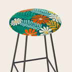Minimal Meadow Abstract Floral Art Stool Gallery Image 2