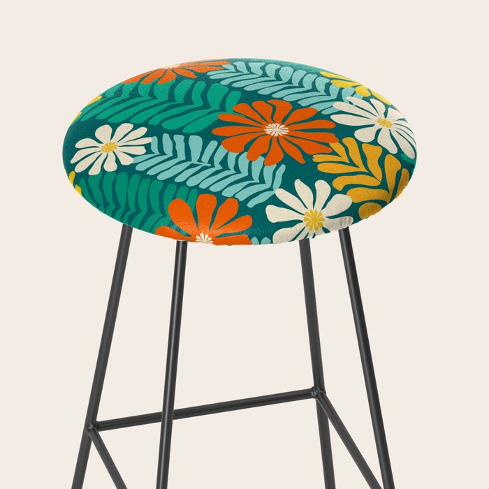 Minimal Meadow Abstract Floral Art Stool Gallery Image 2