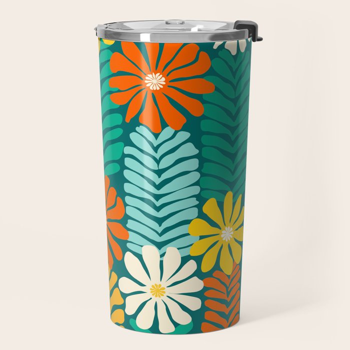 Minimal Meadow Abstract Floral Art Travel Mug Gallery Image 2