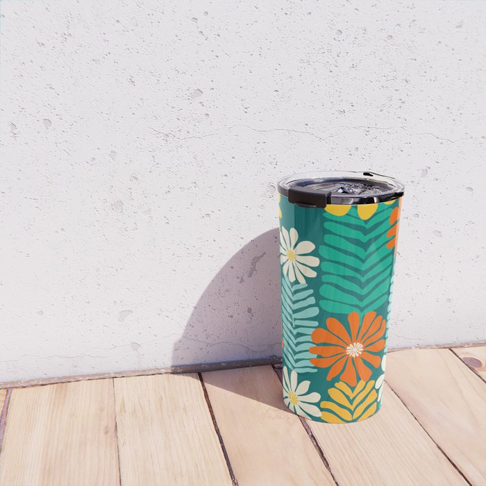 Minimal Meadow Abstract Floral Art Travel Mug Gallery Image 4