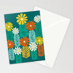Minimal Meadow Abstract Floral Art Stationery Card Gallery Image 2