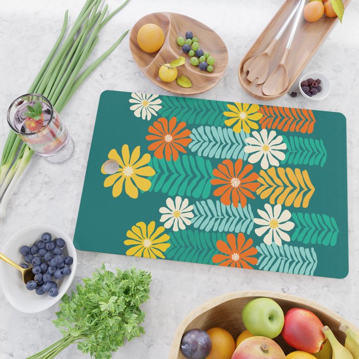 Minimal Meadow Abstract Floral Art Cutting Board Gallery Image 2