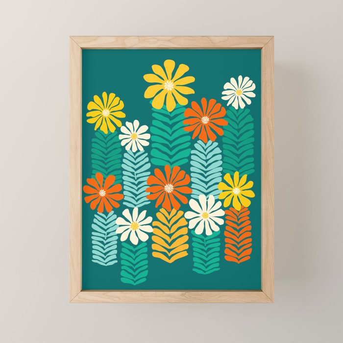 Minimal Meadow Abstract Floral Art Mini Art Print Gallery Image 1