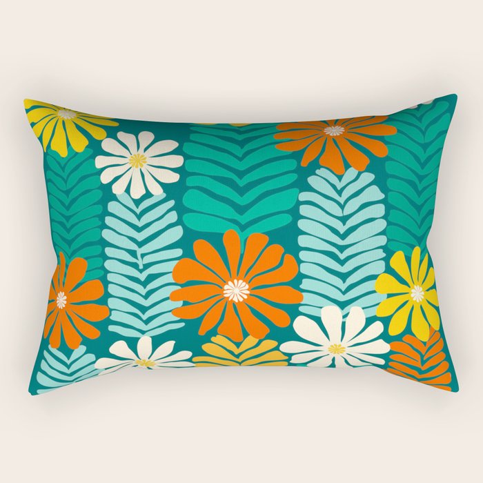 Minimal Meadow Abstract Floral Art Rectangular Pillow Gallery Image 1