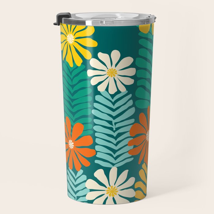 Minimal Meadow Abstract Floral Art Travel Mug Gallery Image 3