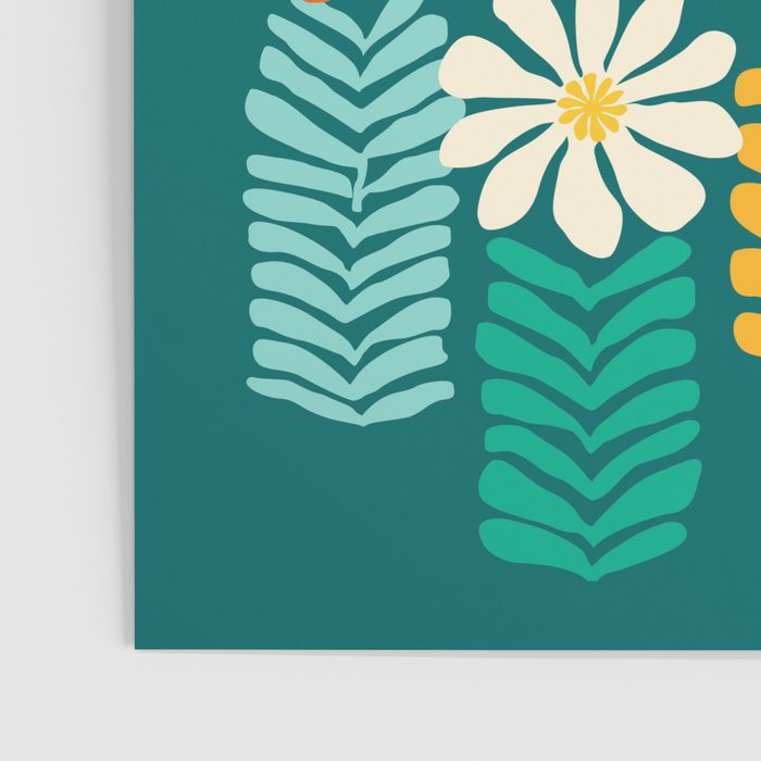 Minimal Meadow Abstract Floral Art Poster Gallery Image 3