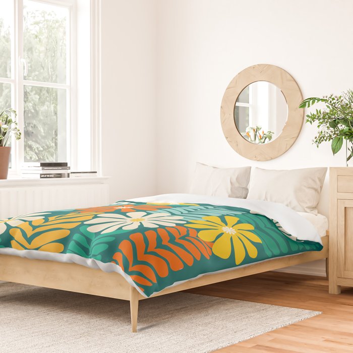 Minimal Meadow Abstract Floral Art Duvet Cover Gallery Image 2