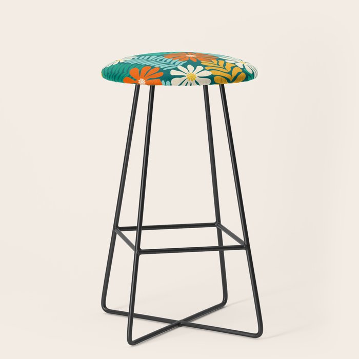 Minimal Meadow Abstract Floral Art Stool Gallery Image 1