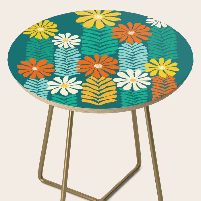 Minimal Meadow Abstract Floral Art Side Table Gallery Image 2